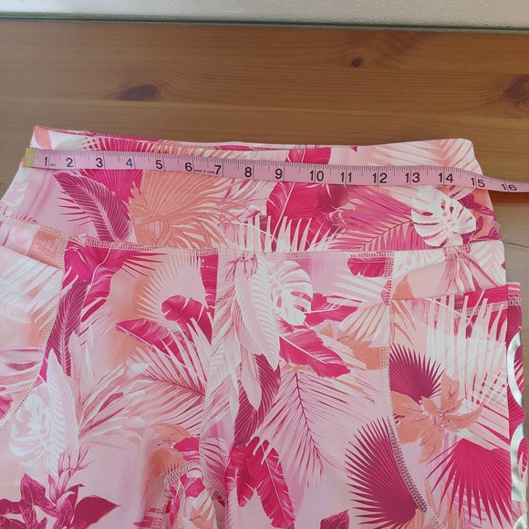 Bebe Sports  Pink/Orange Left Print Leggings  Size L - Picture 5 of 8